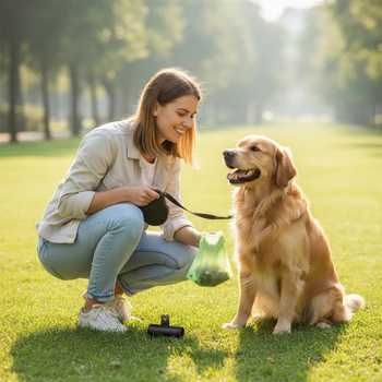 Dispenser pentru pungile de excremente ale animalelor, HDPE, rolă continuă, grosime obișnuită