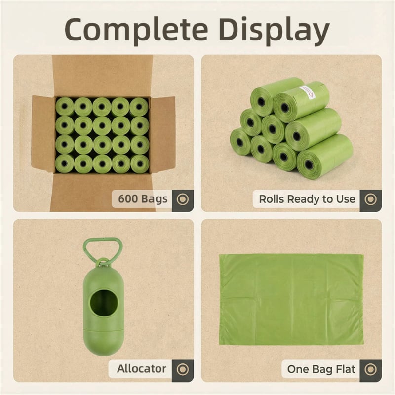 Dispenser pentru pungile de excremente ale animalelor, HDPE, rolă continuă, grosime obișnuită