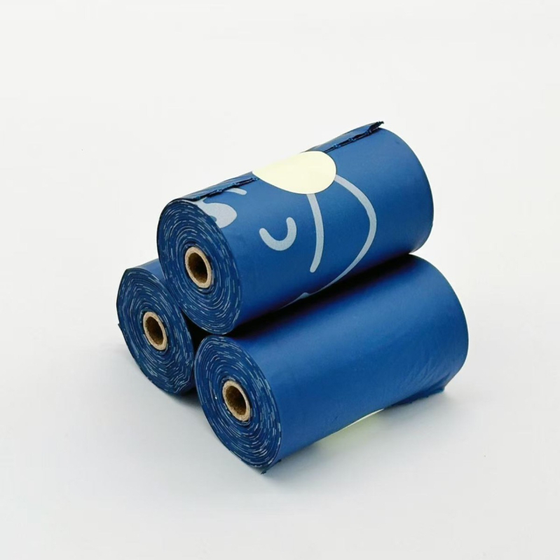 Σακούλες αποβλήτων κατοικίδιων – Πλήρως βιοδιασπώμενες, πιστοποιημένες κομποστοποίησης, PBAT & άμυλο καλαμποκιού, συνεχόμενη ρολό, μάρκα Constant