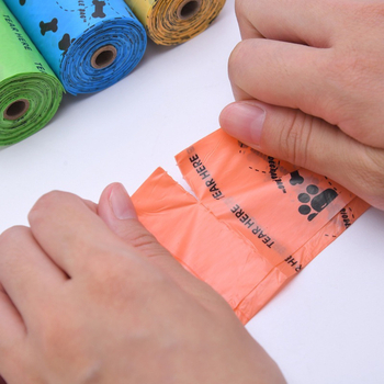 Pungi pentru fecalele animalelor de companie Lanjia, ambalaj imprimat în cutie, rolă portabilă, plastic gros, grosime standard