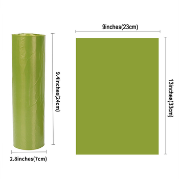 Pungi biodegradabile pentru deșeuri de animale de companie, rolă continuă, PE+EPI, îngroșate, 300 buc./rolă