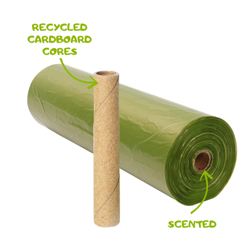 Pungi biodegradabile pentru deșeuri de animale de companie, rolă continuă, PE+EPI, îngroșate, 300 buc./rolă