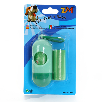 Dispenser de saci pentru dejecțiile animalelor de companie, cu 2 role, tip rulă continuă, din plastic, 240 bucăți