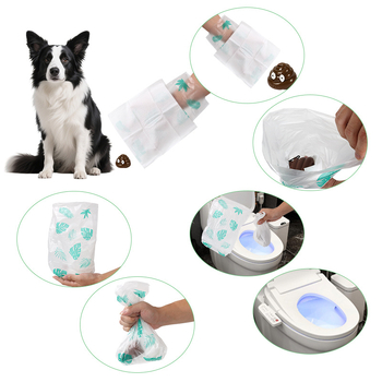 Torbe za pseće izmet, dvostruko složne, čvrste, otvor ravnog oblika, papir + plast, marka Beryou