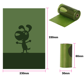 Пликчета за кучешки изпражнения, удебелени, биоразградими, на ролка, преносими и еднократни