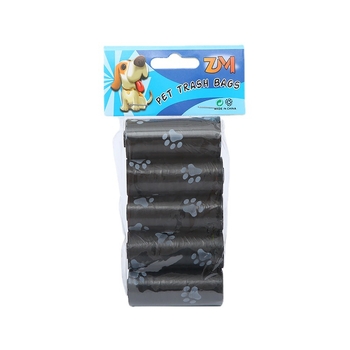 Пакетчета за отпадъци от кучета – 5 ролки, портативни, пластмасови торбички, стандартна дебелина, 240 броя в кутия