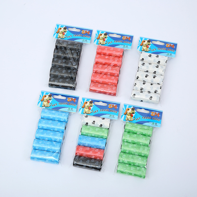 Пакетчета за отпадъци от кучета – 5 ролки, портативни, пластмасови торбички, стандартна дебелина, 240 броя в кутия