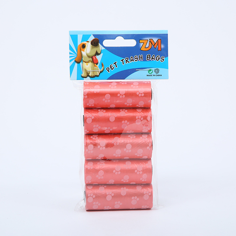 Пакетчета за отпадъци от кучета – 5 ролки, портативни, пластмасови торбички, стандартна дебелина, 240 броя в кутия
