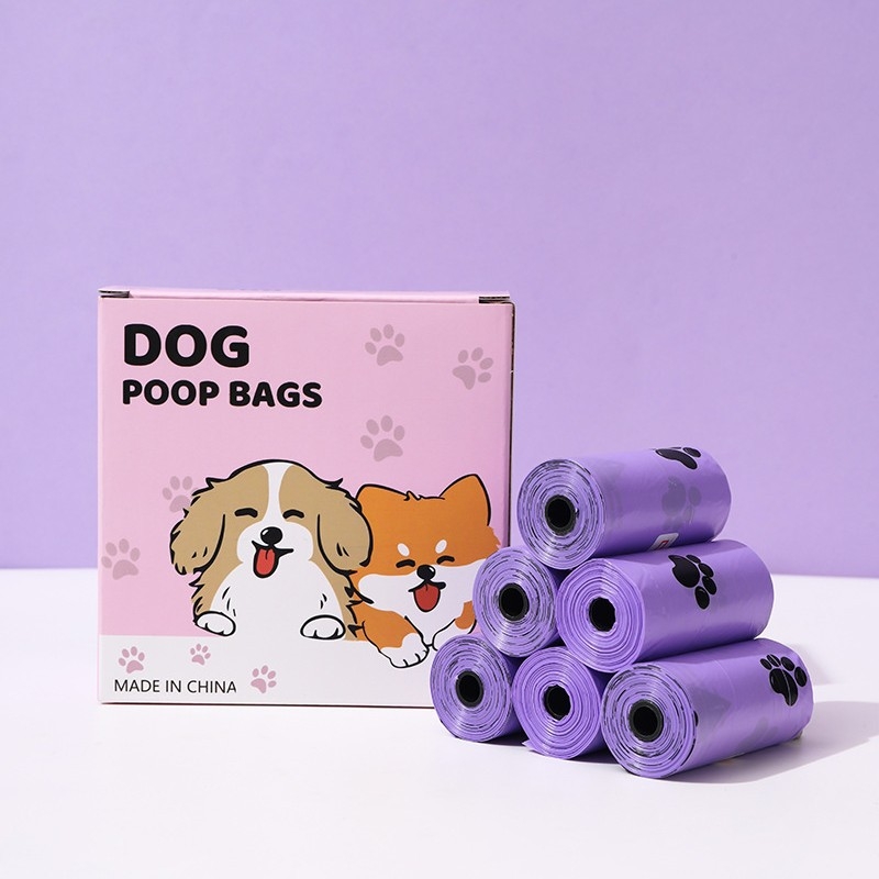 Биоразградими торби за кучешки изпражнения, стил с плосък отвор, материал EPI, удебелени