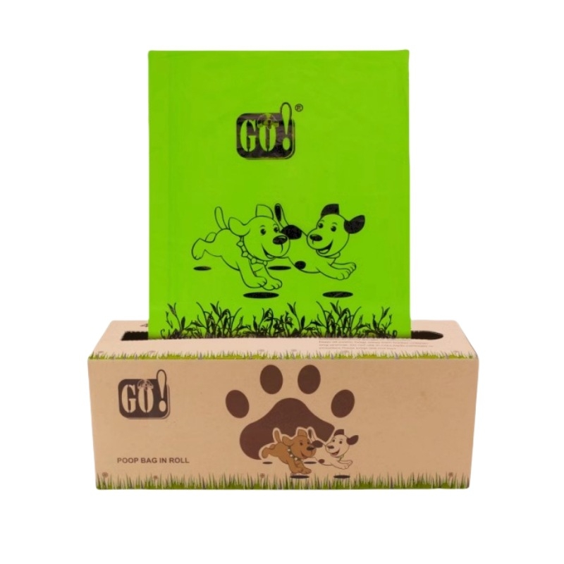 Пакети за кучета за еднократна употреба, непрекъснат рулон, биодеградируеми, материал EPI+PE, удебелени