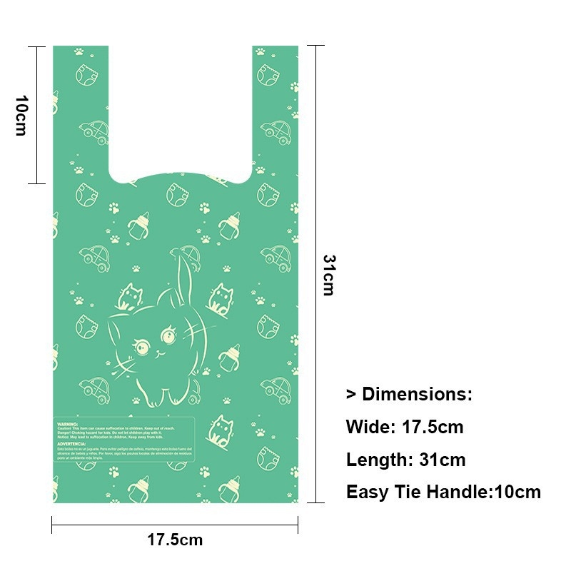 Kačių išmatų maišas – vienkartinis, liemenės stiliaus, tirštinto audinio