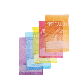 Biologiškai skaidūs šunų išmatų maišeliai, plokščio atidarymo tipas, sutirštinėti, medžiaga EPI+HDPE, 300 vnt., galimybė privačiai etiketei