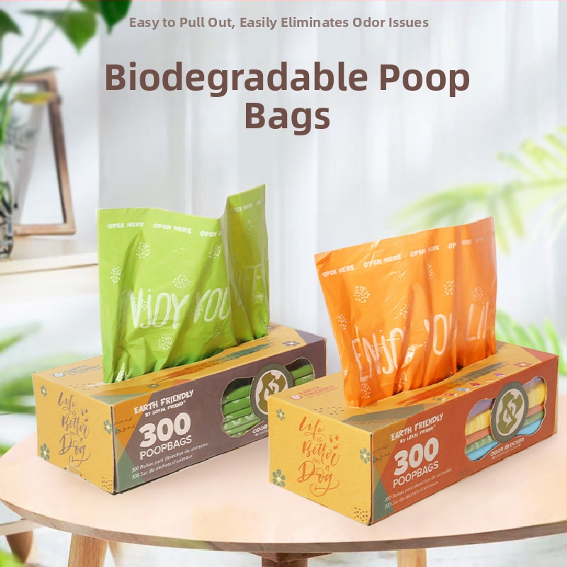 Biodegradējamas suņu izkārnījumu somas, plakanais atvērums tips, biezinātas, materiāls EPI+HDPE, 300 gab., privātās etiķetes iespēja