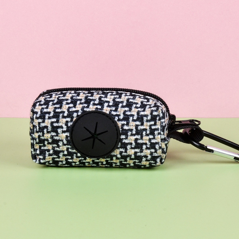 Pakabinamas šunų maišelių dozatorius, poliesteris, plokščio atidarymo dizainas, nešiojamas maišelių saugojimas