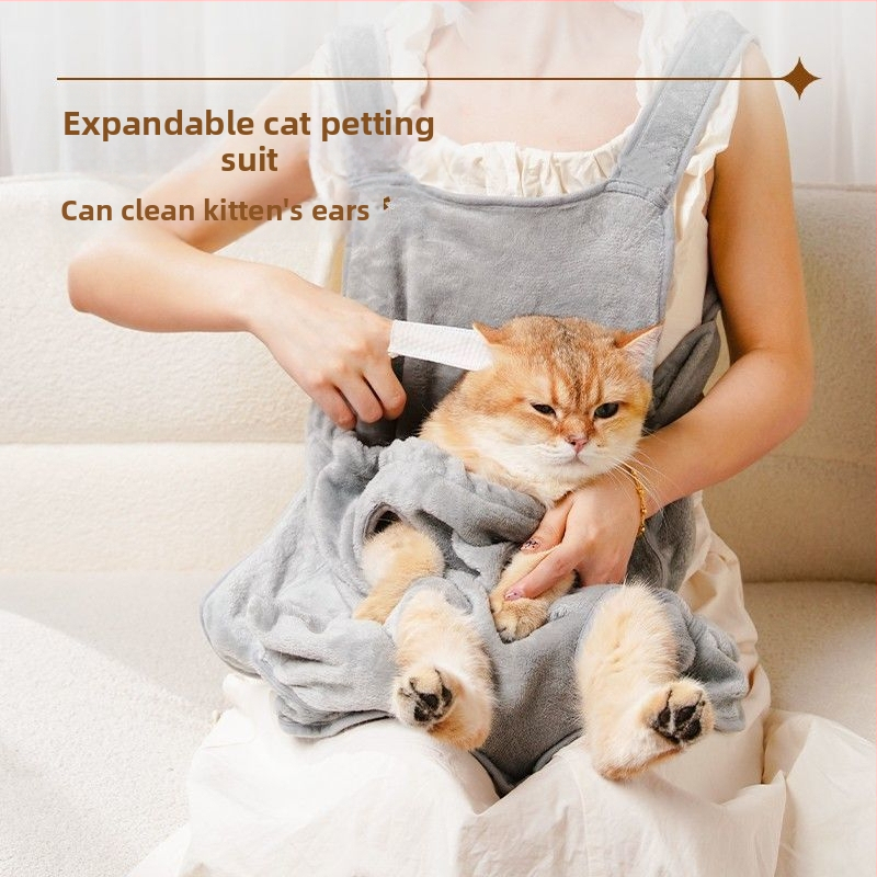 Amor Ziemas bieza kaķu kopšanas apģērbs, pret matu pieķeršanos, krūšu priekšējā aizsardzība, skrāpējumu aizsardzība, poliesteris