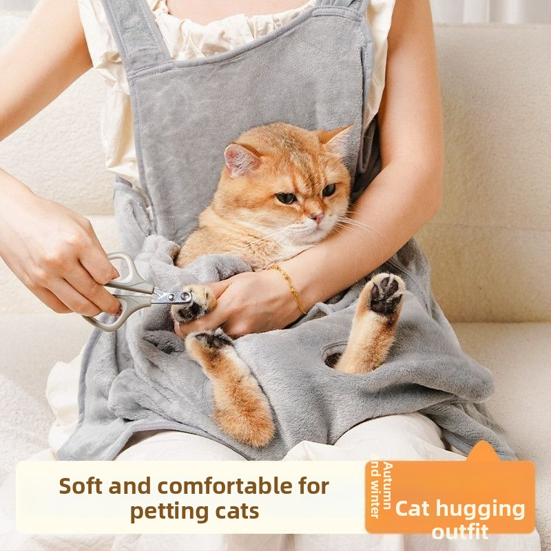 Amor Ziemas bieza kaķu kopšanas apģērbs, pret matu pieķeršanos, krūšu priekšējā aizsardzība, skrāpējumu aizsardzība, poliesteris