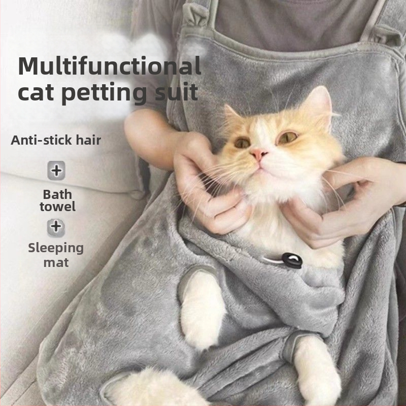 Amor Ziemas bieza kaķu kopšanas apģērbs, pret matu pieķeršanos, krūšu priekšējā aizsardzība, skrāpējumu aizsardzība, poliesteris