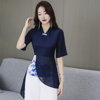 Dream Lizi Женски спа-терапевтичен костюм с широки панталони – V-образно деколте, половин ръкав, средна дължина 65–80 cm, 90–95% еластан със ацетатни влакна