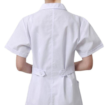 Halat medical pentru personal feminin, uniformă de asistentă de laborator, bumbac, material care evacuează umezeala, mâneci lungi, guler rotund