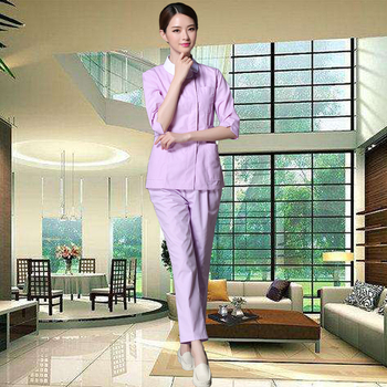 Set de uniformă pentru asistente medicale – mâneci lungi, două piese, pantaloni, material cu absorbție a umidității 65% poliester, 35% bumbac, îmbrăcare medicală pentru toate anotimpurile