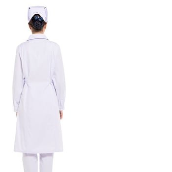 Unisex medicinski kaput s dugim rukavima, okrugli ovratnik, vezeni detalj, 90% poliester materijal