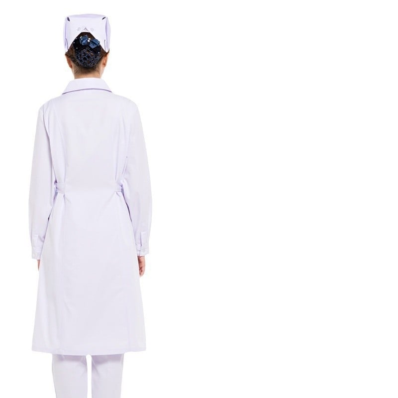 Unisex medicinski kaput s dugim rukavima, okrugli ovratnik, vezeni detalj, 90% poliester materijal