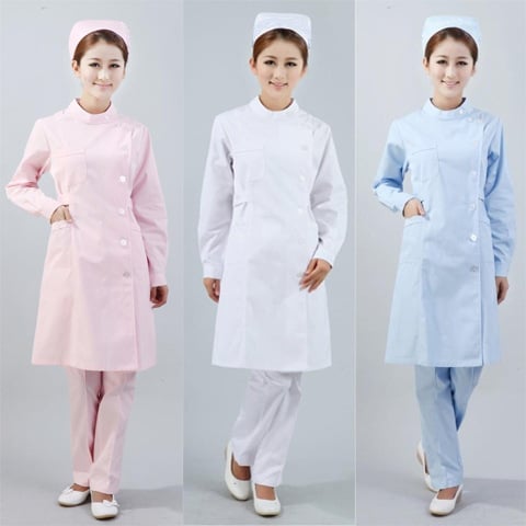 Униформа за медицински сестри със яка-стойка – унисекс, лятна версия, включени панталони, Vinylon 100% външна тъкан и подплата