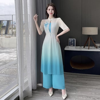 СПА униформа за козметичка – комплект с дълга пола; влагоотводяща материя; ½ дълги ръкави; стояща яка; дължина 80–100 cm; полиестер и спандекс