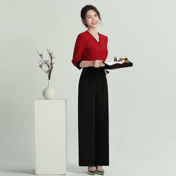 Униформа за козметичен салон за дами, педикюристка, модел JY-089, 3/4 ръкав, влагоотвеждаща полиестерова тъкан (75% полиестер)