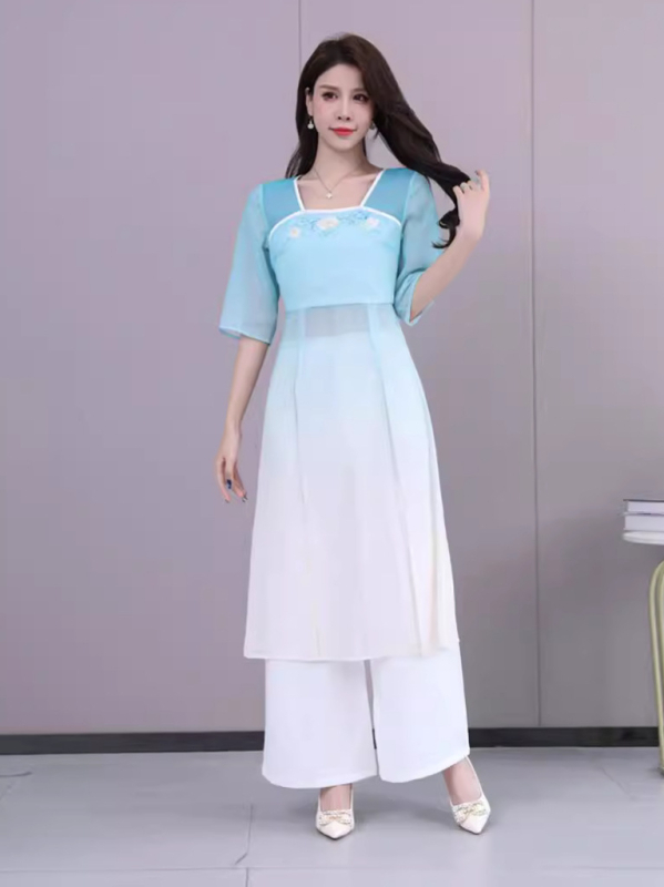 Uniforma za kozmetičku tehničarku – kratki rukav, mandarin ovratnik, kostim stil, 70/30 poliester šifon mješavina, za osoblje spa i hotela