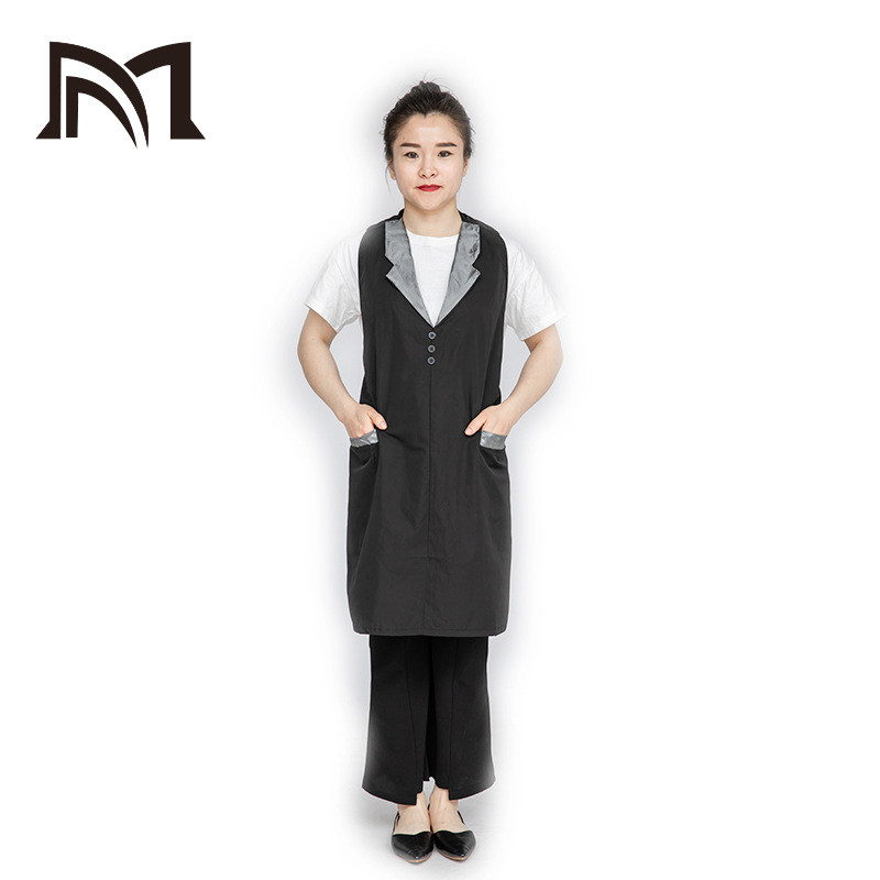 Полиестерен безръкав фризьорски фартух с антизамърсяващо покритие, модерен минималистичен стил