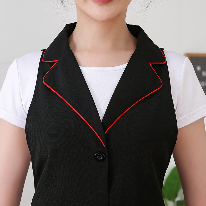 Фартух за работа без ръкави с яка — полиестер, антизамърсяващ, модерен стил