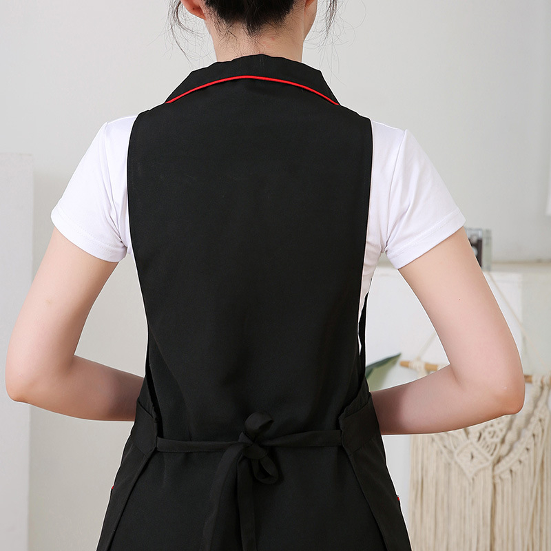 Фартух за работа без ръкави с яка — полиестер, антизамърсяващ, модерен стил