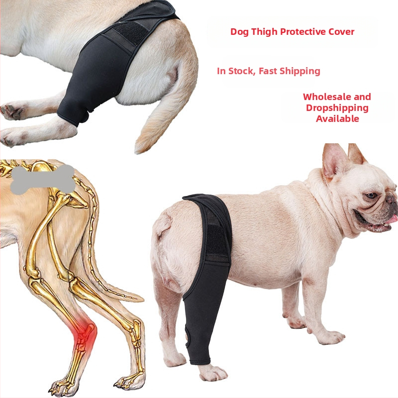 Suņa kāju traumu atbalsta aizsargs: priekšējās un aizmugurējās kājas aizsargs, regulējams pēcoperācijas ceļgala un augšstilba aizsargs — OEM zīmols, lina materiāls, nav importēts