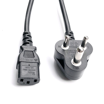 Захранващ кабел BIS сертифициран 6A ISI 1100V, PVC обвивка, двупинов и осмоъгълен щепсел