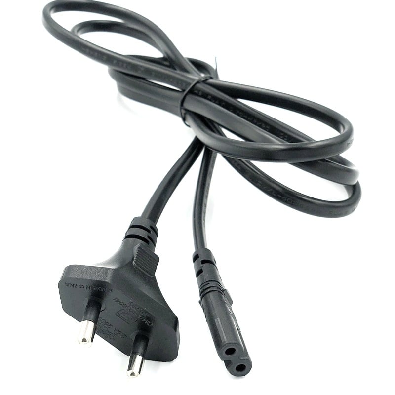 Захранващ кабел BIS сертифициран 6A ISI 1100V, PVC обвивка, двупинов и осмоъгълен щепсел