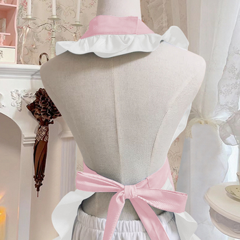 Предник за домакинство с през врата, без ръкави, полиестер, анти-замърсяващ, корейски стил, солиден дизайн