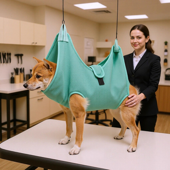 Dzīvnieku kopšanas hamaks nagu griešanai, ausu kopšanai un dušai — Zhen duo, nešķiedru materiāls