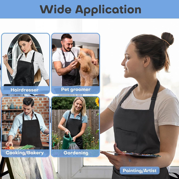 Фартук с reguliruема презрамка за врата, без ръкави, полиестер, против замърсяване, модерен стил.