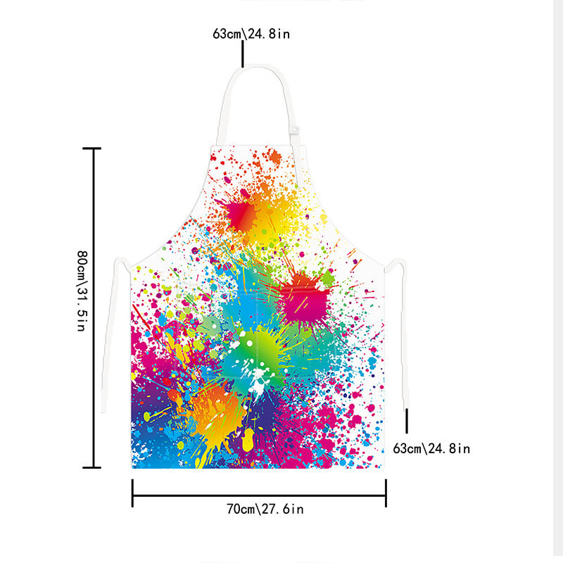 Персонализирана водоустойчива престилка против пръски с регулируема яка, без ръкави, полиестер, геометричен принт
