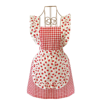 Престилка с ръкави — корейски стил, антизагрязняваща, флорални мотиви, марка Fabric Sample Story