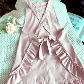 Безръкавна престилка от полиестер, антизамърсяващ финиш, модерен минималистичен стил, едноцветен дизайн