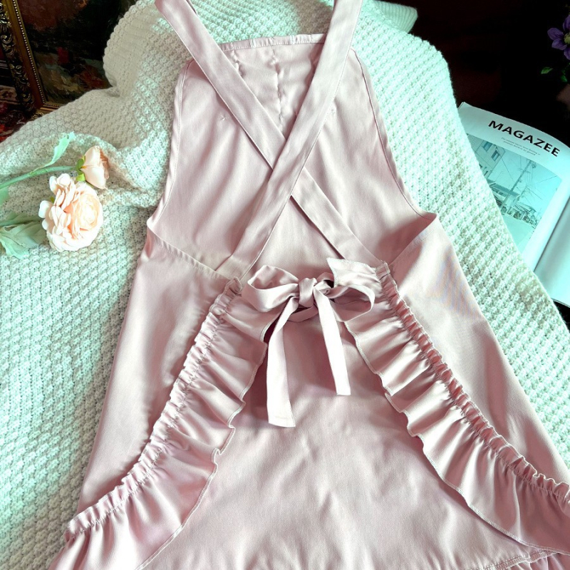 Безръкавна престилка от полиестер, антизамърсяващ финиш, модерен минималистичен стил, едноцветен дизайн