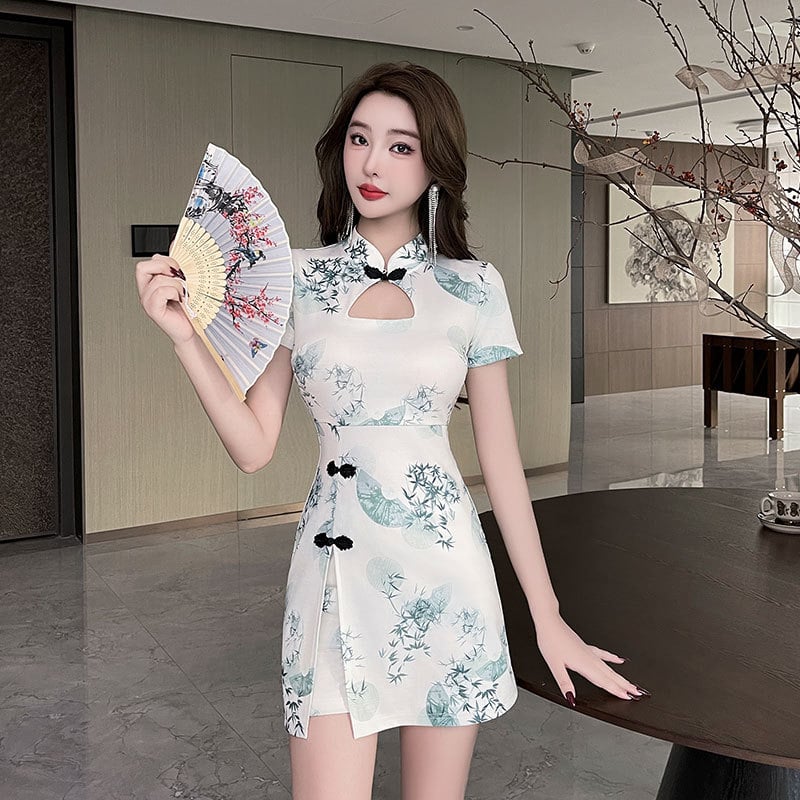 Női ruha rövid ujjakkal, mandarin gallér, poliészter anyag, nedvszívó funkció, modell 6003, egész éves viselet, 2025 tavasz megjelenés