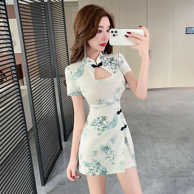 Női ruha rövid ujjakkal, mandarin gallér, poliészter anyag, nedvszívó funkció, modell 6003, egész éves viselet, 2025 tavasz megjelenés