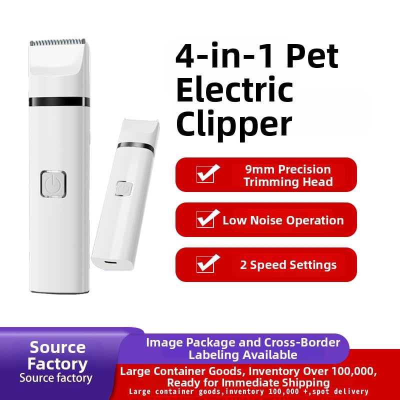 Huashi clippers silențios pentru animale – pentru câini și pisici, corp ABS, tăierea părului de la labe, greutate 130,7–196,2 g