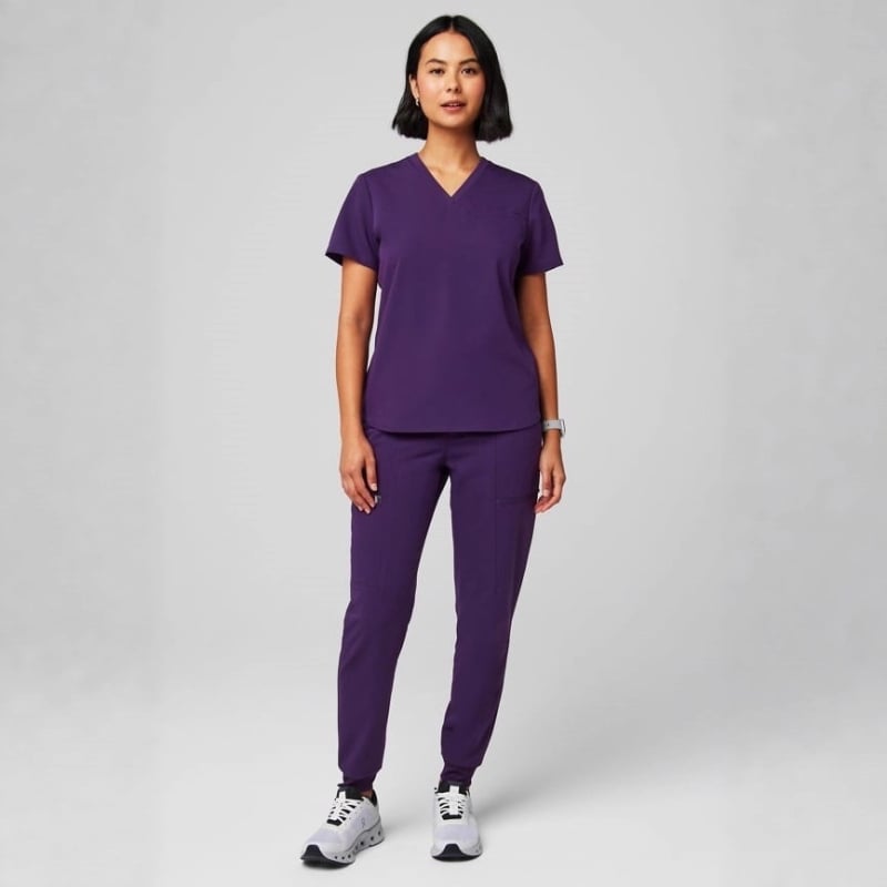 Set kirurških scrubs, V-izrez, kratki rukavi, materijal koji odvodi vlagu, poliester-elastan mješavina (72% poliester, 7% elastan), unisex