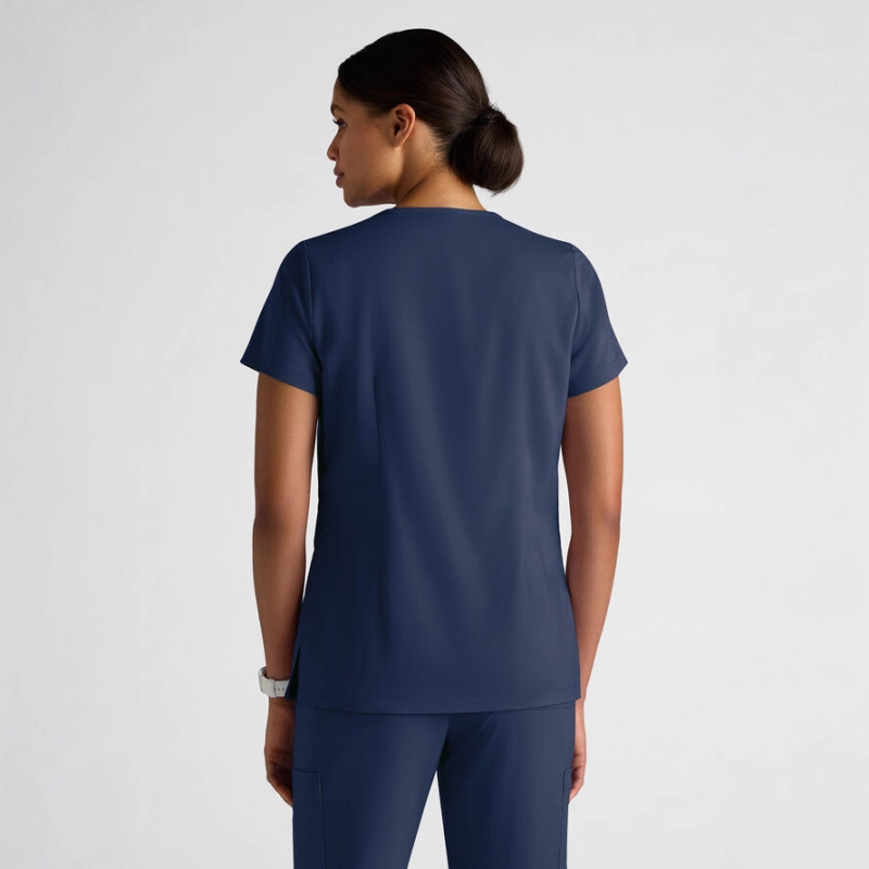 Unisex medicinska uniforma set, s odvajanjem vlage, kratki rukavi, V izrez, 72% poliester, 7% spandex
