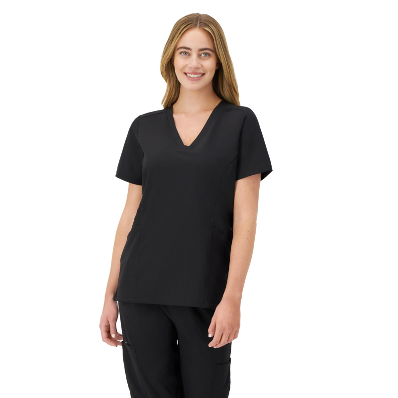 Unisex set zdravotných scrubs – krátke rukávy, V výstrih, materiál odvádza vlhkosť, 72% polyester, 7% elastán, vhodný do nemocnice aj veterinárnej kliniky