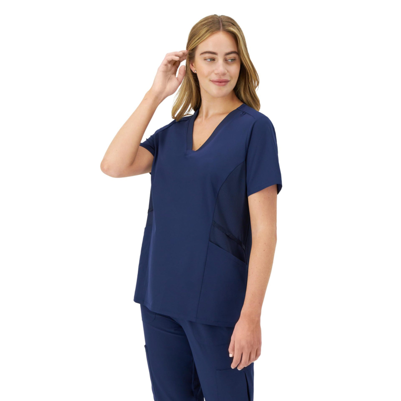 Unisex set zdravotných scrubs – krátke rukávy, V výstrih, materiál odvádza vlhkosť, 72% polyester, 7% elastán, vhodný do nemocnice aj veterinárnej kliniky